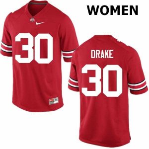 NCAA Ohio State Buckeyes Women's #30 Jared Drake Red Nike Football College Jersey ZCJ2545JH